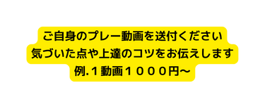 ご自身のプレー動画を送付ください 気づいた点や上達のコツをお伝えします 例 １動画１０００円